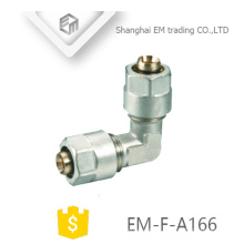 EM-F-A166 Nickel plated male thread brass elbow pipe with compression connector